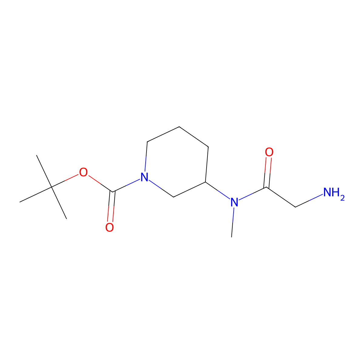 tert-butyl 3-(2-amino-N-methylacetamido)piperidine-1-carboxylate molecular structure, CAS 1353961-61-1