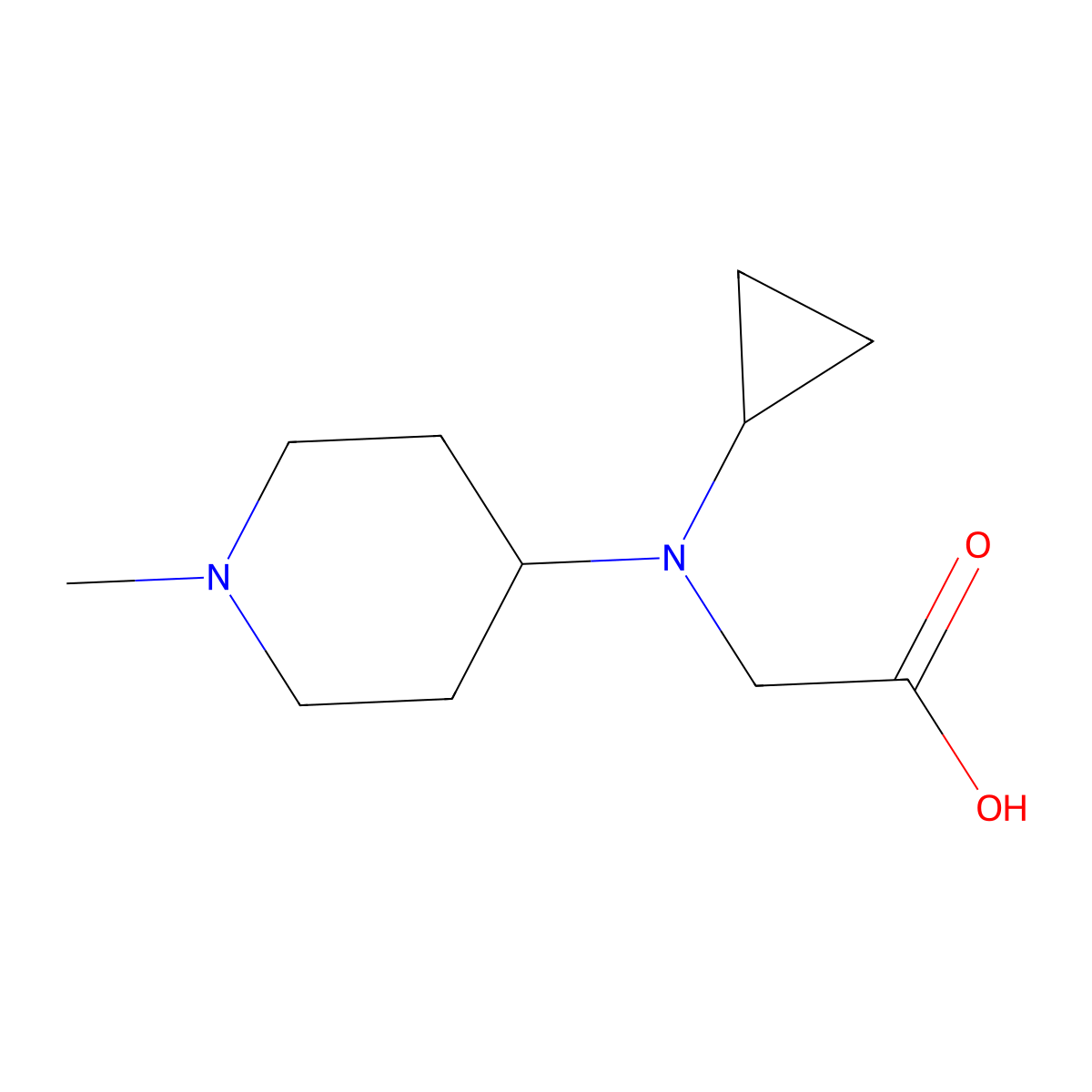 [Cyclopropyl-(1-methyl-piperidin-4-yl)-amino]-acetic acid molecular structure, CAS 1353961-64-4