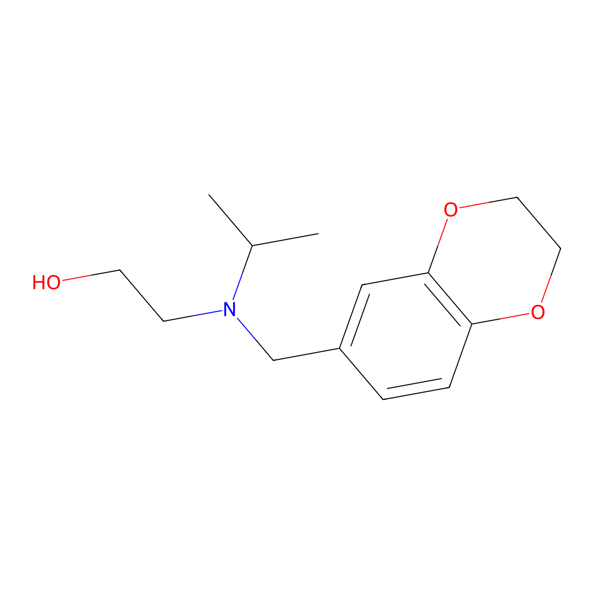 2-[(2,3-Dihydro-benzo[1,4]dioxin-6-ylmethyl)-isopropyl-amino]-ethanol molecular structure, CAS 1353961-99-5