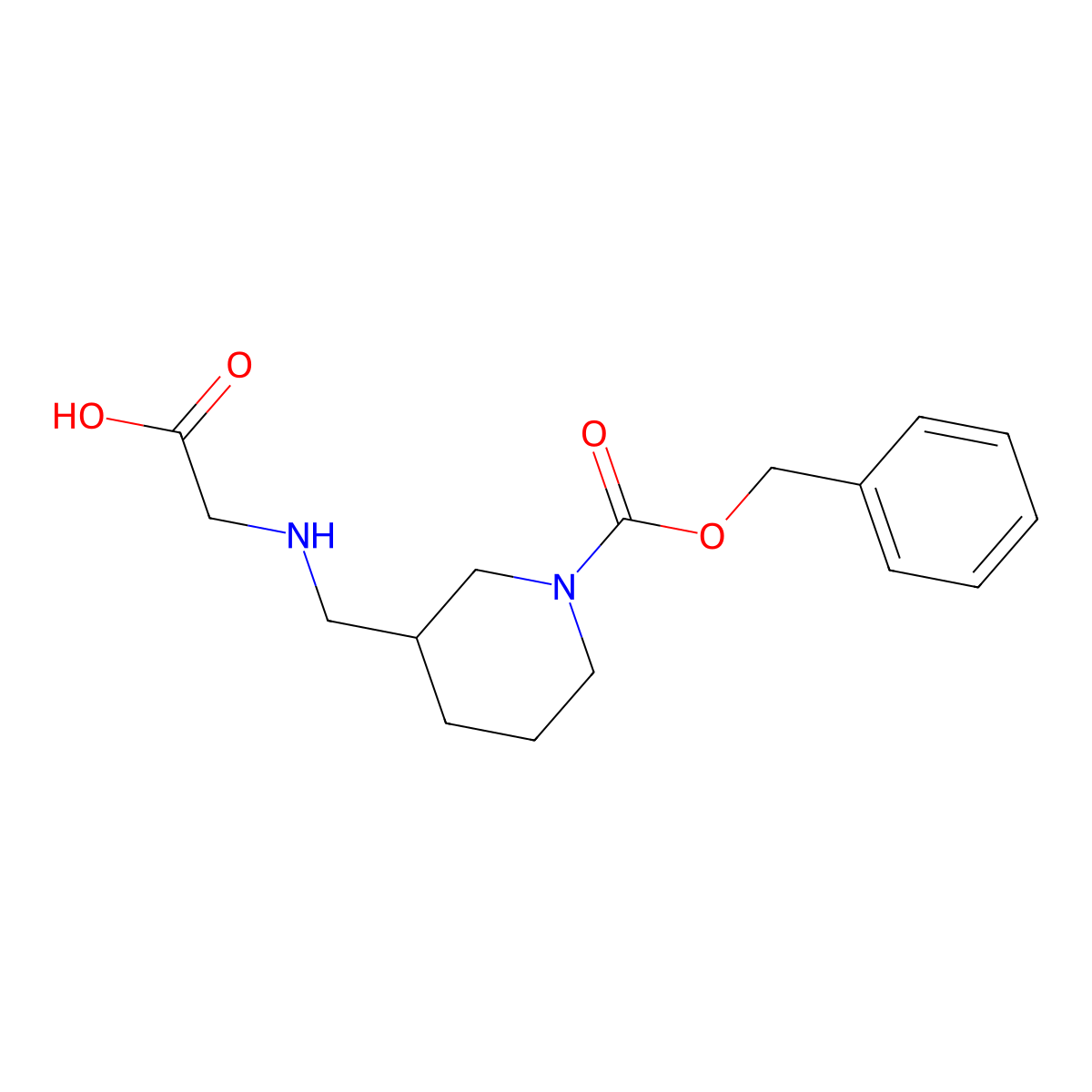 3-[(Carboxymethyl-amino)-methyl]-piperidine-1-carboxylic acid benzyl ester molecular structure, CAS 1353962-06-7