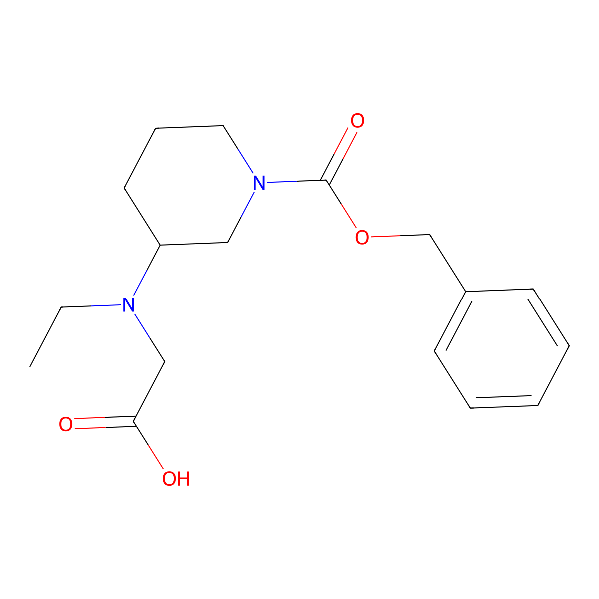 3-(Carboxymethyl-ethyl-amino)-piperidine-1-carboxylic acid benzyl ester molecular structure, CAS 1353962-24-9