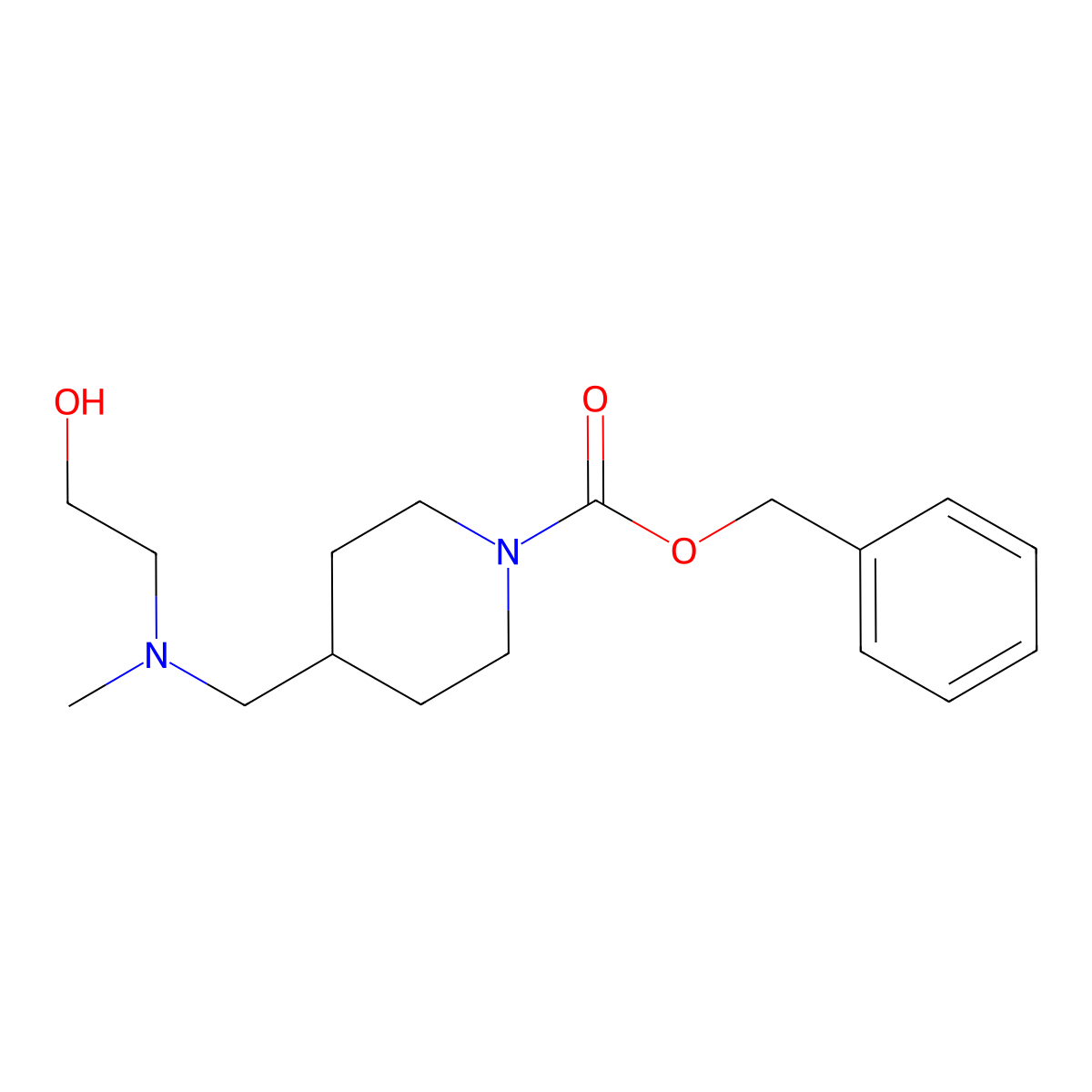 4-{[(2-Hydroxy-ethyl)-methyl-amino]-methyl}-piperidine-1-carboxylic acid benzyl ester molecular structure, CAS 1353962-33-0
