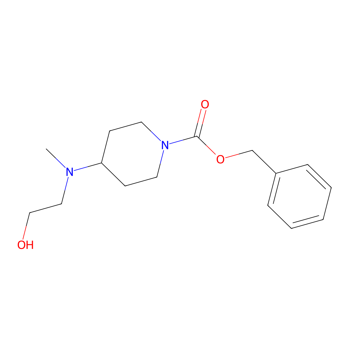 4-[(2-Hydroxy-ethyl)-methyl-amino]-piperidine-1-carboxylic acid benzyl ester molecular structure, CAS 1353962-48-7