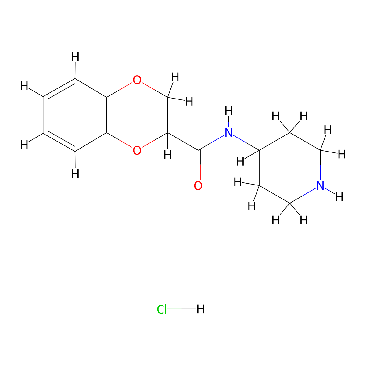 N-(Piperidin-4-yl)-2,3-dihydrobenzo[b][1,4]dioxine-2-carboxamide hydrochloride molecular structure, CAS 1353962-52-3