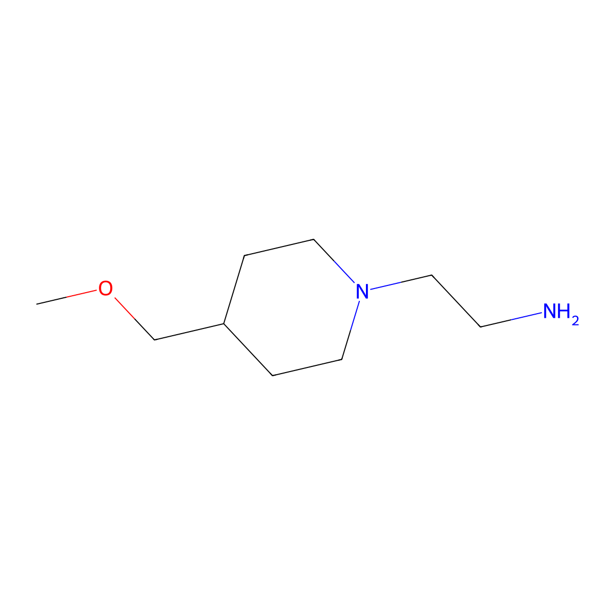 2-(4-Methoxymethyl-piperidin-1-yl)-ethylamine molecular structure, CAS 1353962-75-0