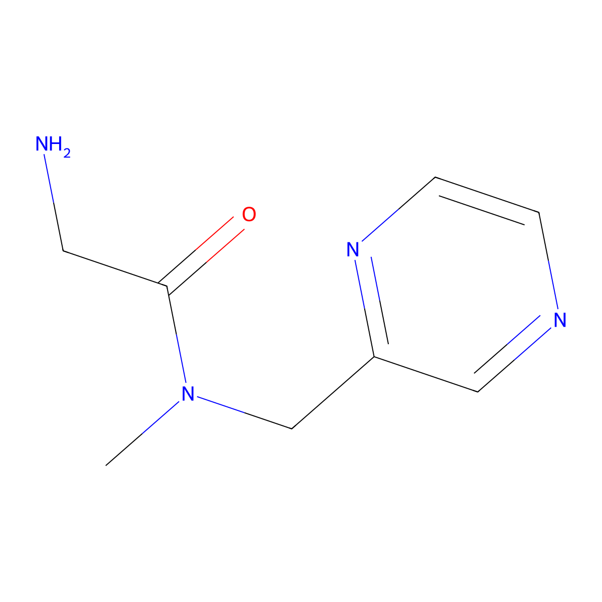 2-amino-N-methyl-N-(pyrazin-2-ylmethyl)acetamide molecular structure, CAS 1353962-79-4