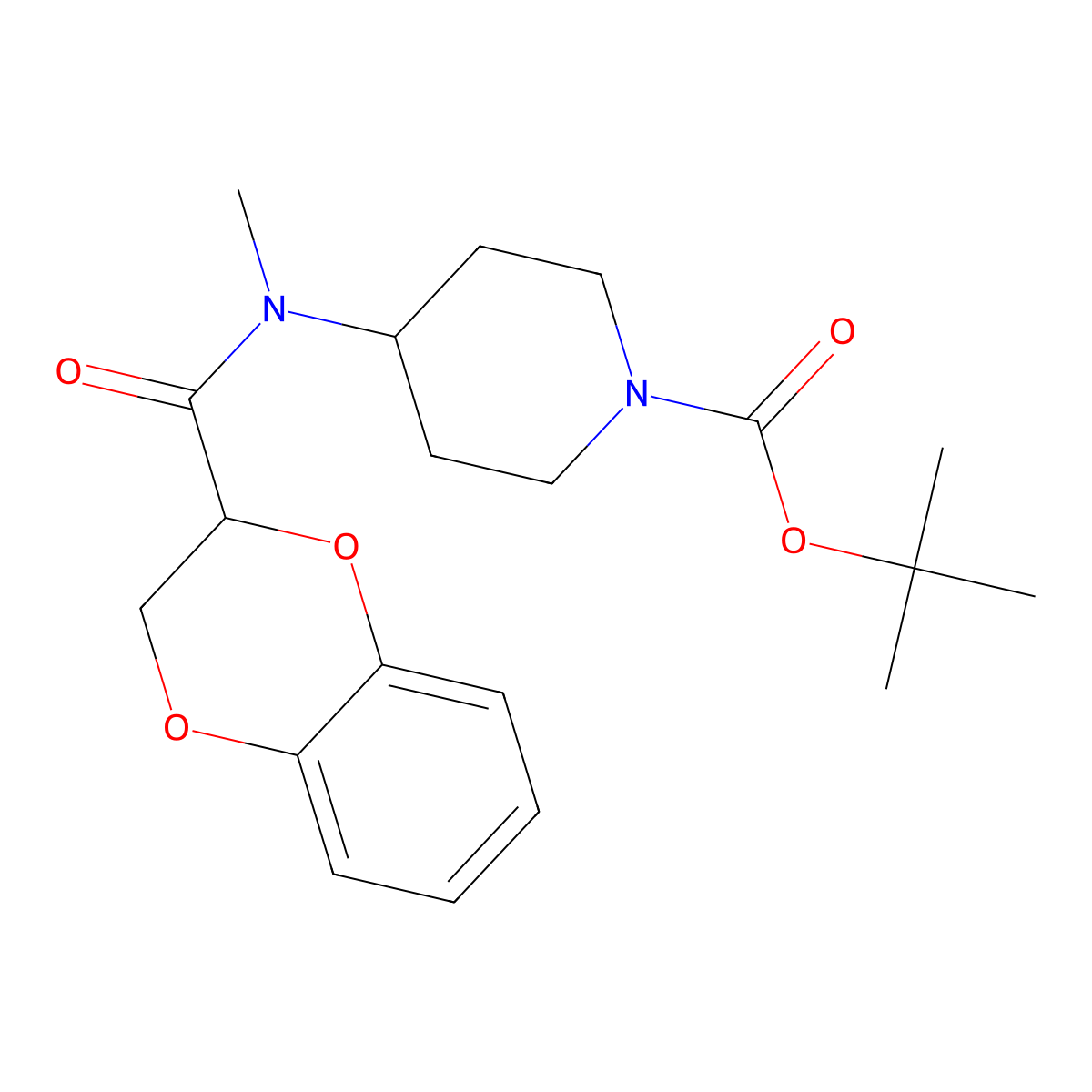 tert-Butyl 4-(N-methyl-2,3-dihydrobenzo[b][1,4]dioxine-2-carboxamido)piperidine-1-carboxylate molecular structure, CAS 1353962-87-4