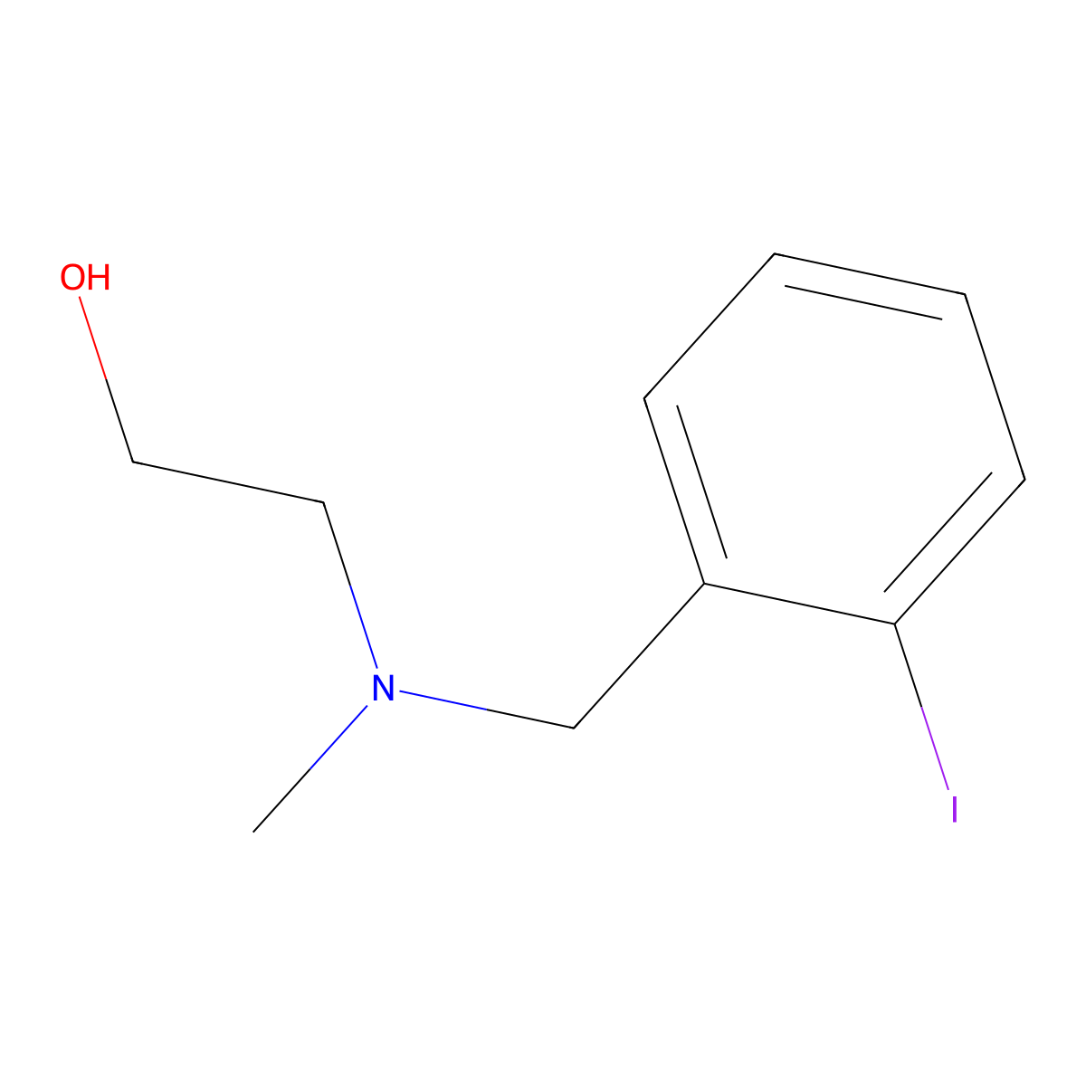 2-[(2-Iodo-benzyl)-methyl-amino]-ethanol molecular structure, CAS 1353963-53-7