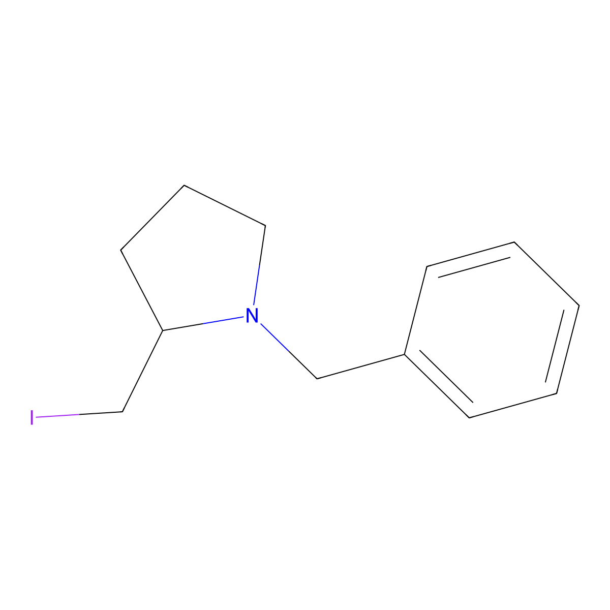 1-Benzyl-2-(iodomethyl)pyrrolidine molecular structure, CAS 1353963-87-7