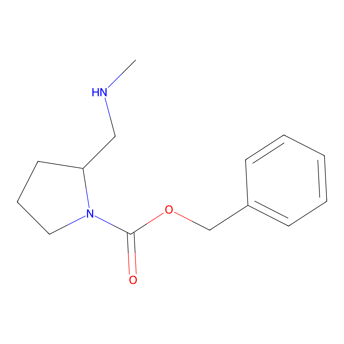 2-Methylaminomethyl-pyrrolidine-1-carboxylic acid benzyl ester molecular structure, CAS 1353964-19-8