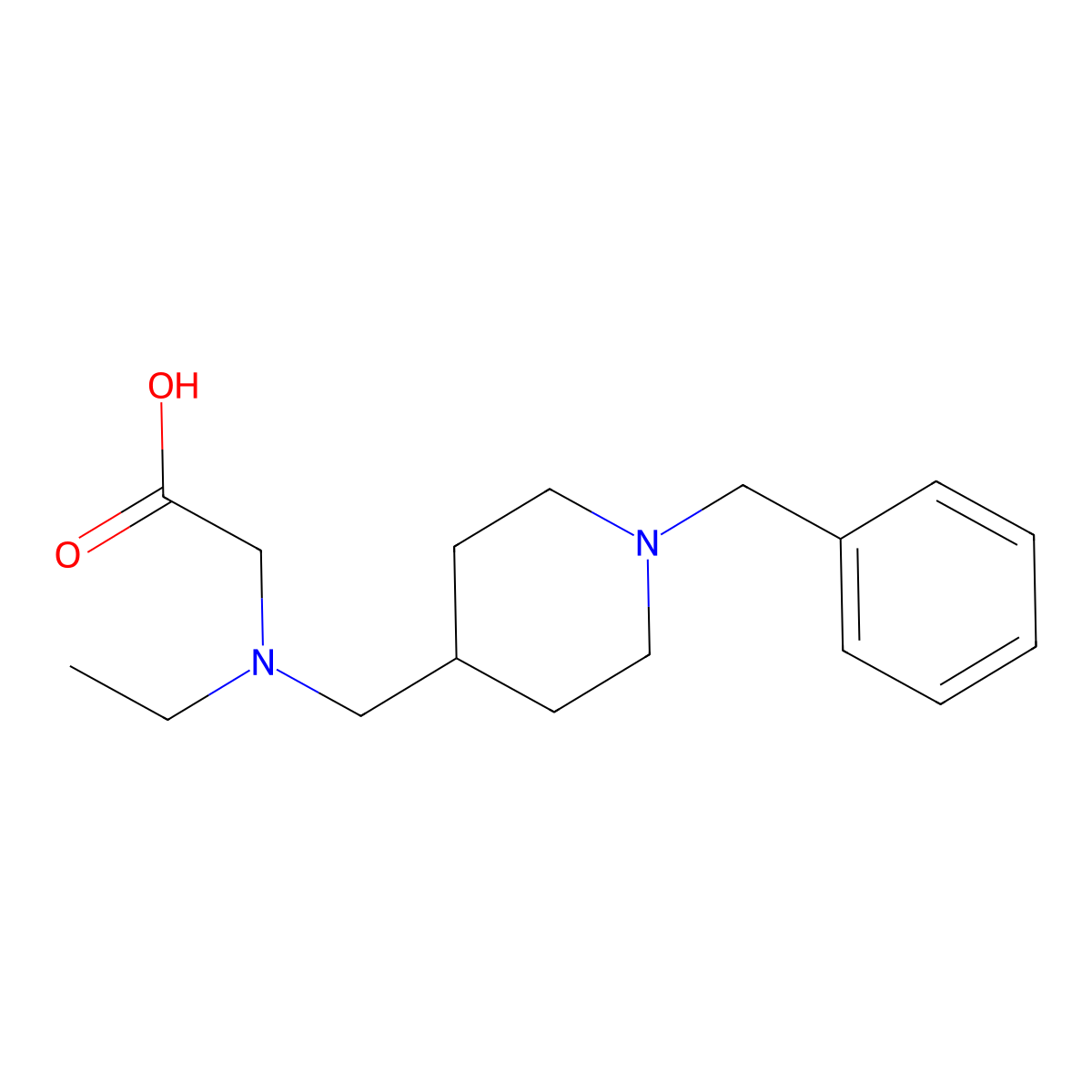 [(1-Benzyl-piperidin-4-ylmethyl)-ethyl-amino]-acetic acid molecular structure, CAS 1353964-27-8