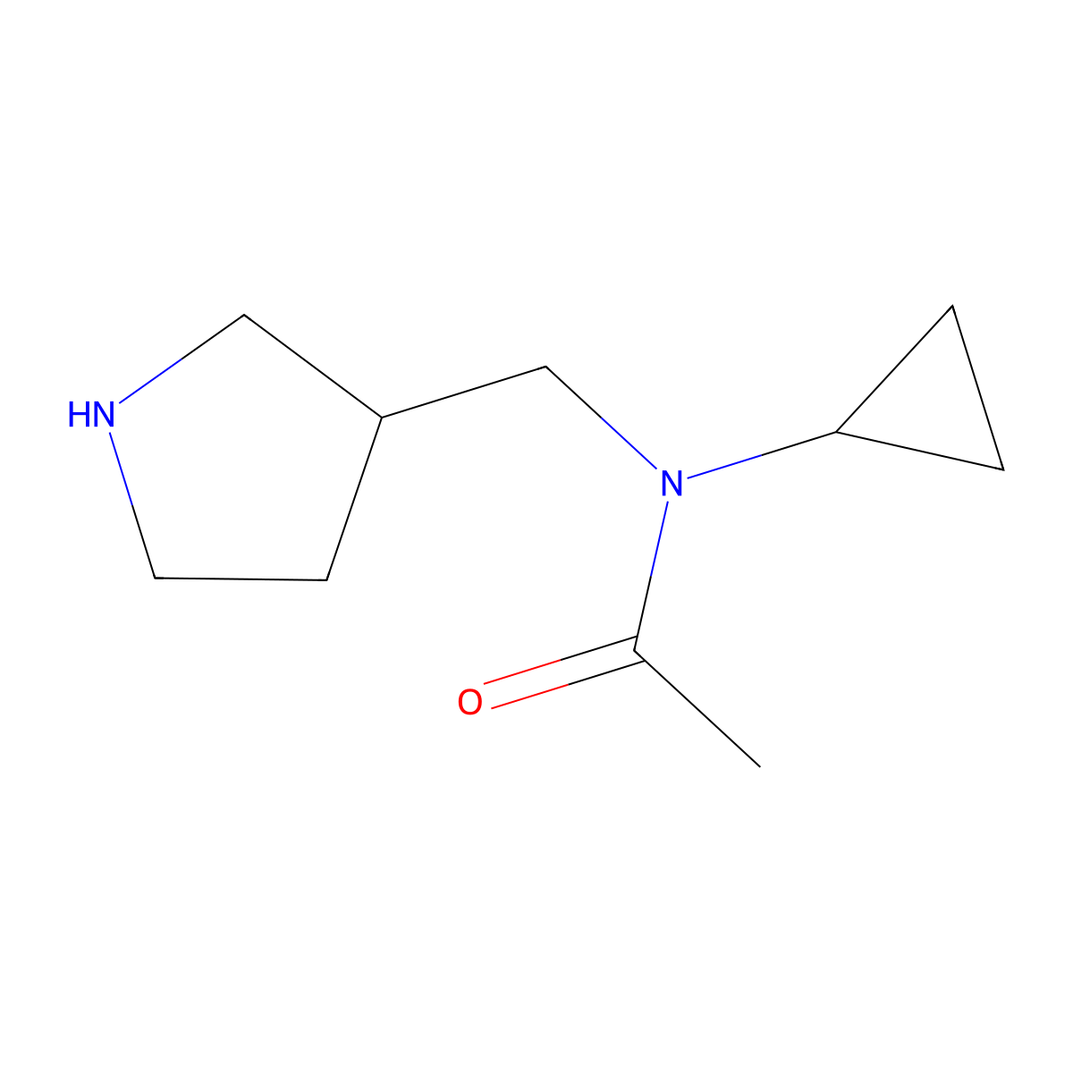 N-cyclopropyl-N-(pyrrolidin-3-ylmethyl)acetamide molecular structure, CAS 1353964-57-4