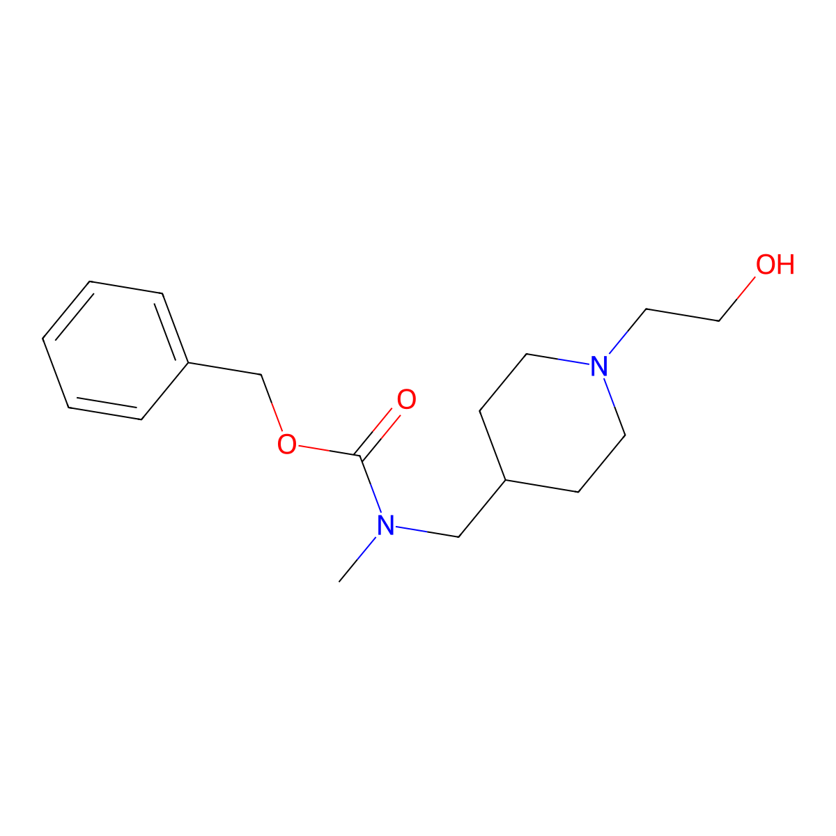 [1-(2-Hydroxy-ethyl)-piperidin-4-ylmethyl]-methyl-carbamic acid benzyl ester molecular structure, CAS 1353964-67-6