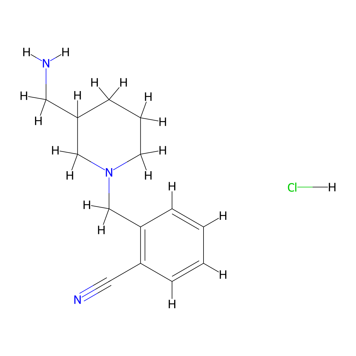 2-((3-(Aminomethyl)piperidin-1-yl)methyl)benzonitrile hydrochloride molecular structure, CAS 1353964-88-1
