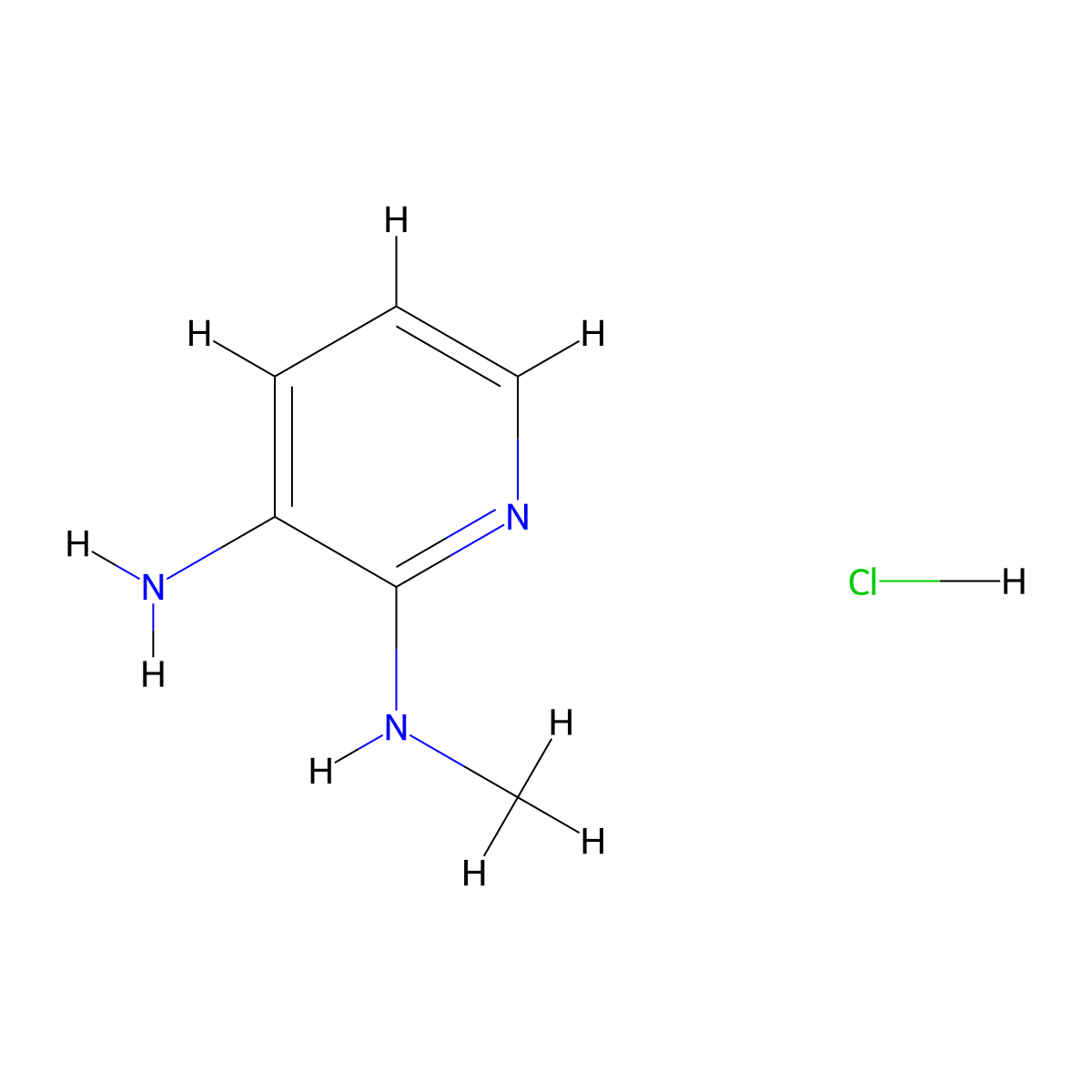 N2-methylpyridine-2,3-diamine hydrochloride molecular structure, CAS 1353964-98-3