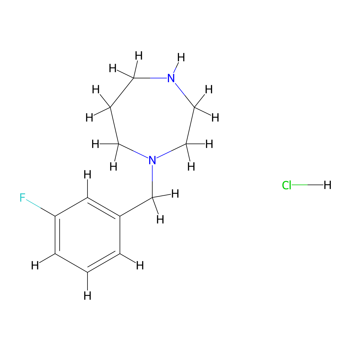 1-(3-Fluorobenzyl)-1,4-diazepane hydrochloride molecular structure, CAS 1353965-37-3
