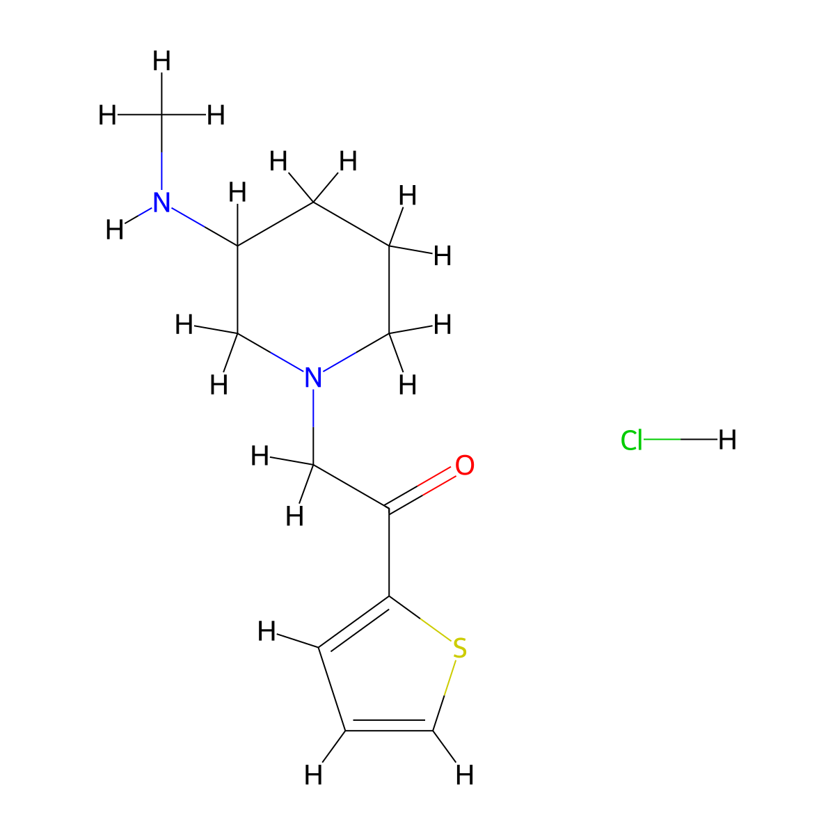 2-(3-(Methylamino)piperidin-1-yl)-1-(thiophen-2-yl)ethanone hydrochloride molecular structure, CAS 1353965-42-0