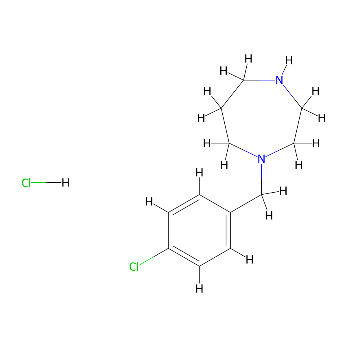 1-(4-Chlorobenzyl)-1,4-diazepane hydrochloride molecular structure, CAS 1353965-50-0