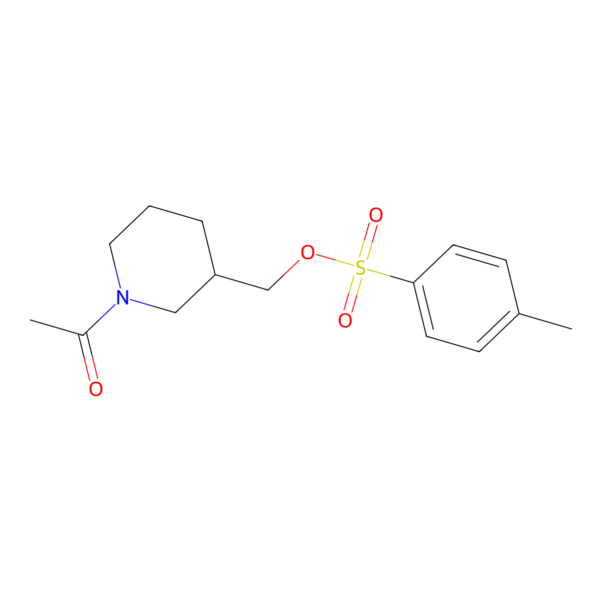(1-Acetylpiperidin-3-yl)methyl 4-methylbenzenesulfonate molecular structure, CAS 1353965-52-2