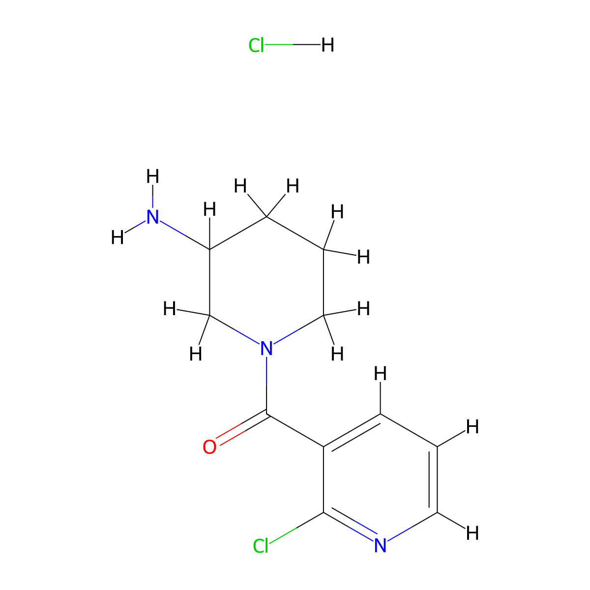 (3-Aminopiperidin-1-yl)(2-chloropyridin-3-yl)methanone hydrochloride molecular structure, CAS 1353965-62-4