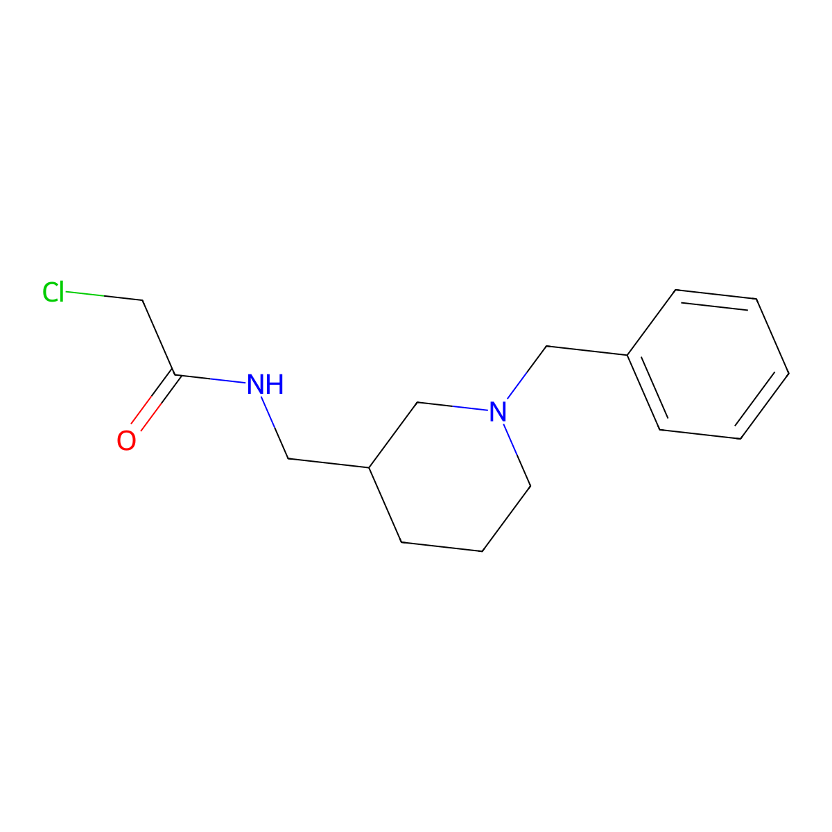 N-(1-Benzyl-piperidin-3-ylmethyl)-2-chloro-acetamide molecular structure, CAS 1353965-76-0