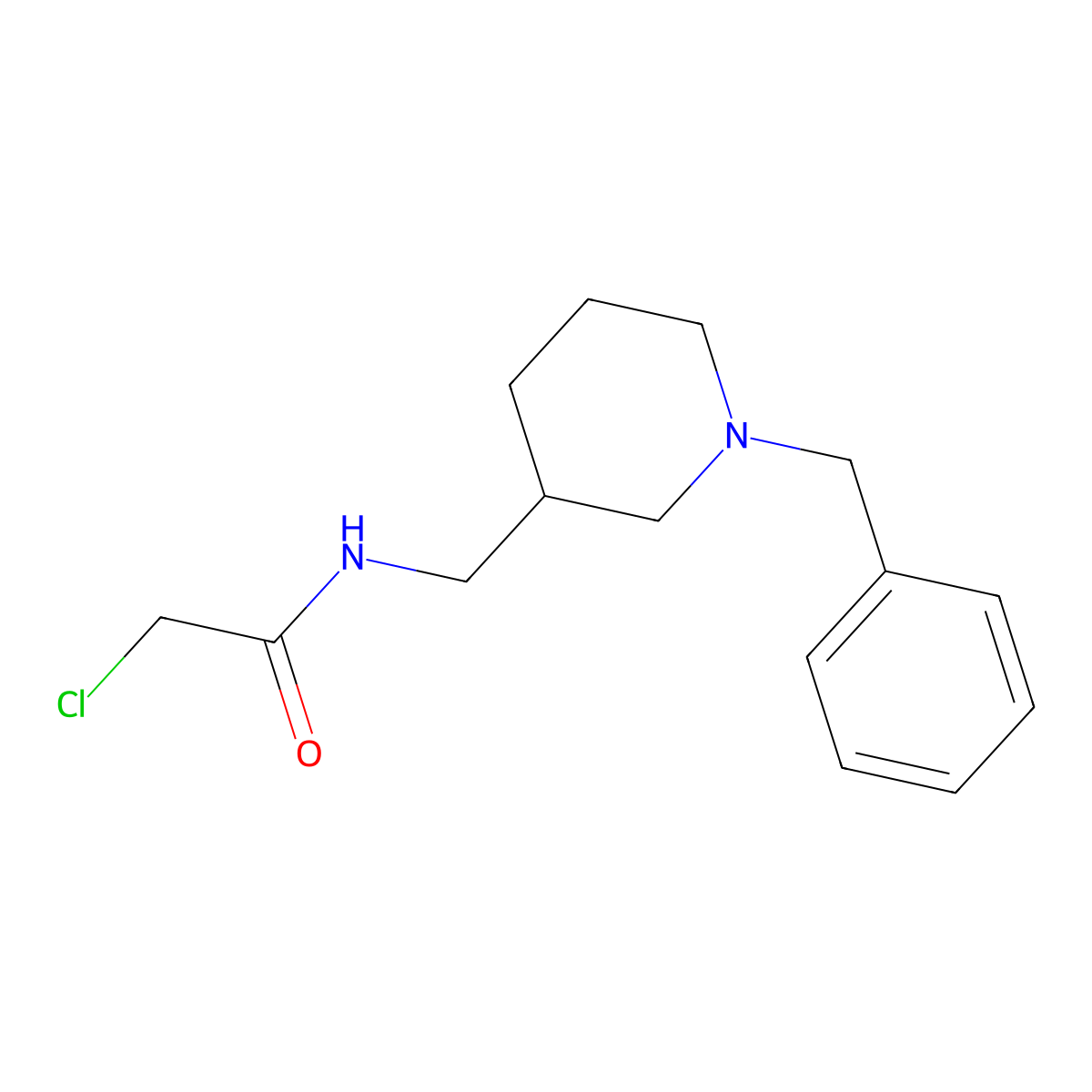 N-(1-Benzyl-piperidin-3-ylmethyl)-2-chloro-acetamide molecular structure, CAS 1353965-76-0
