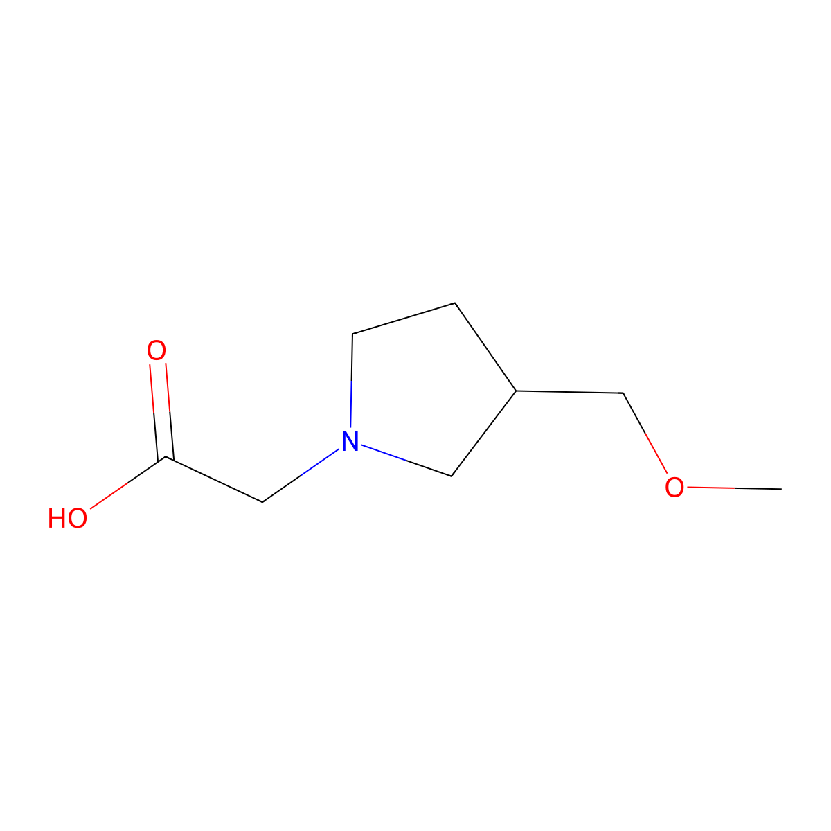 (3-Methoxymethyl-pyrrolidin-1-yl)-acetic acid molecular structure, CAS 1353965-79-3