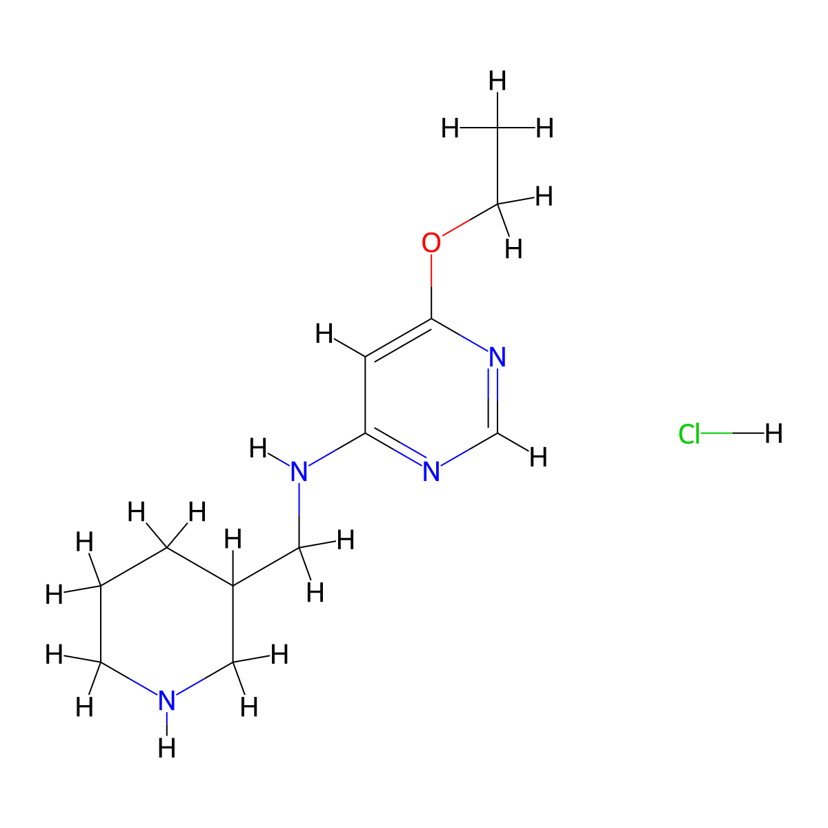 6-Ethoxy-N-(piperidin-3-ylmethyl)pyrimidin-4-amine hydrochloride molecular structure, CAS 1353965-92-0
