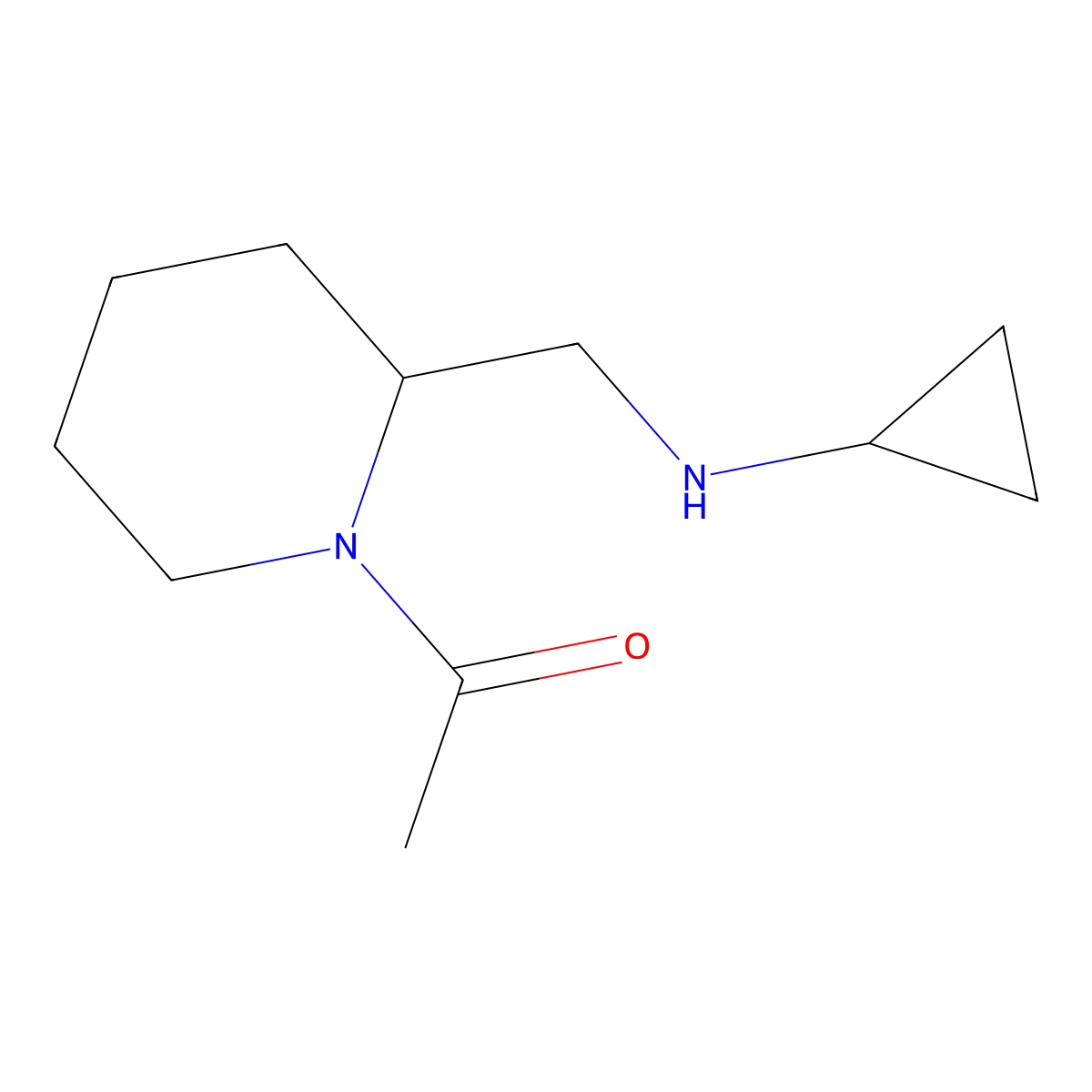1-(2-((Cyclopropylamino)methyl)piperidin-1-yl)ethanone molecular structure, CAS 1353965-94-2