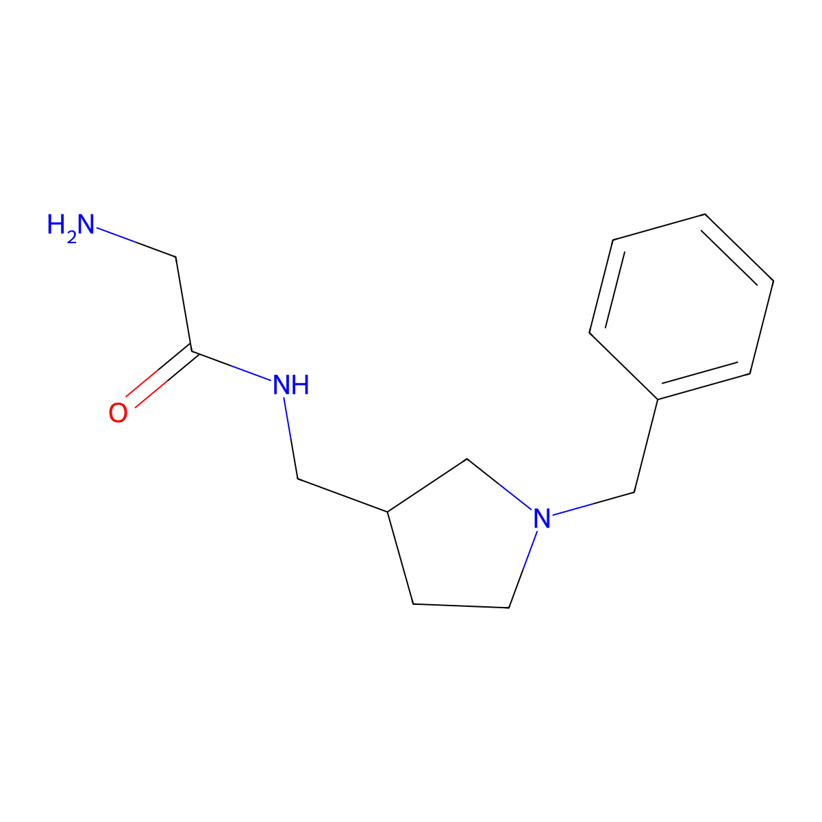 2-Amino-N-(1-benzyl-pyrrolidin-3-ylmethyl)-acetamide molecular structure, CAS 1353966-06-9