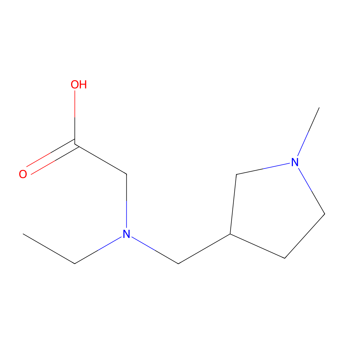 [Ethyl-(1-methyl-pyrrolidin-3-ylmethyl)-amino]-acetic acid molecular structure, CAS 1353966-08-1