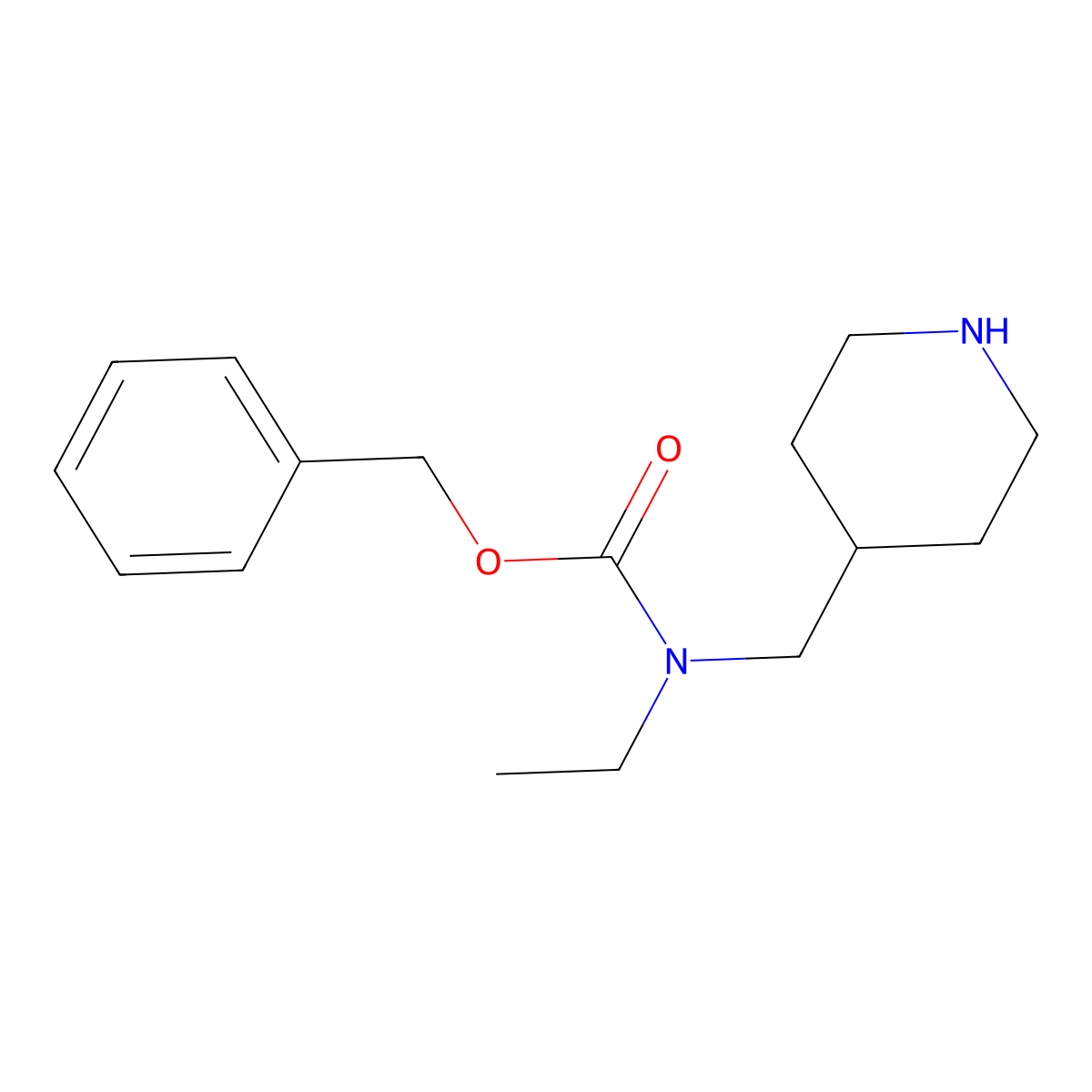 Ethyl-piperidin-4-ylmethyl-carbamic acid benzyl ester molecular structure, CAS 1353966-19-4