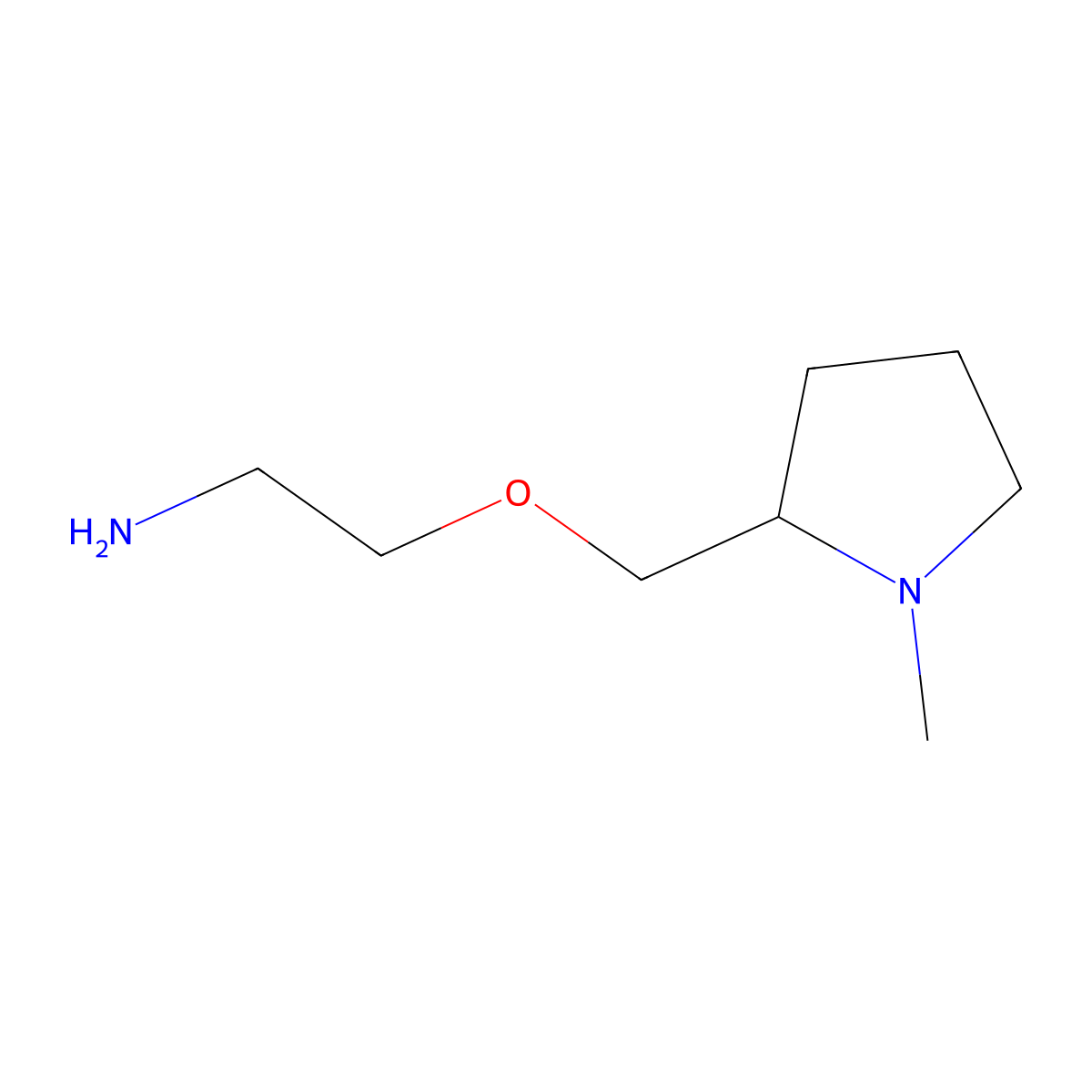 2-((1-Methylpyrrolidin-2-yl)methoxy)ethanamine molecular structure, CAS 1353966-27-4