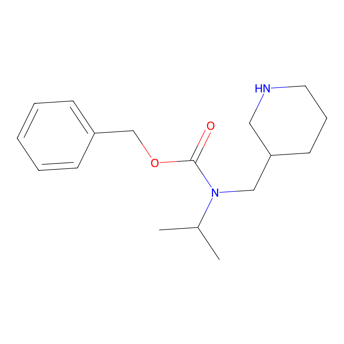 Isopropyl-piperidin-3-ylmethyl-carbamic acid benzyl ester molecular structure, CAS 1353966-32-1
