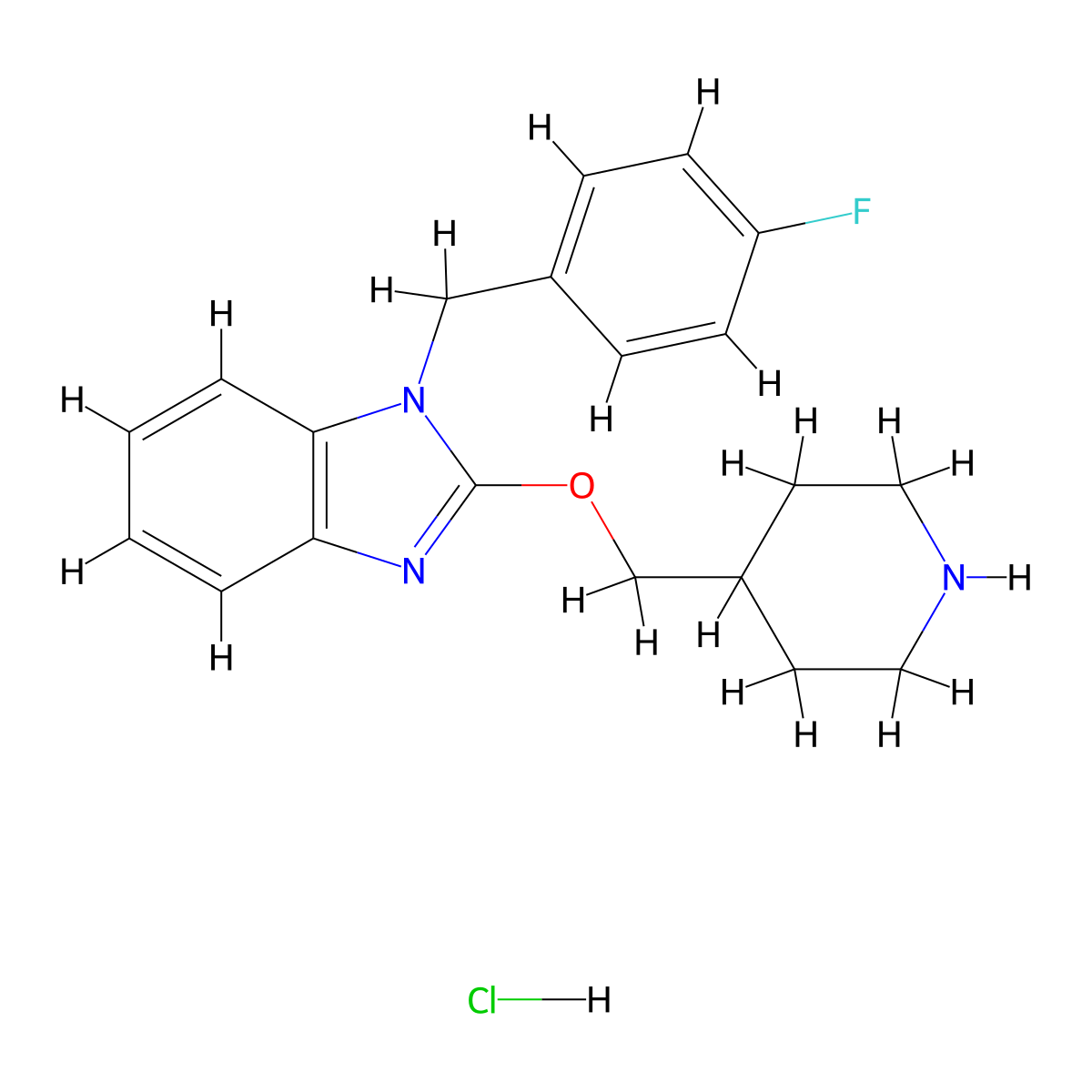 1-(4-Fluorobenzyl)-2-(piperidin-4-ylmethoxy)-1H-benzo[d]imidazole hydrochloride molecular structure, CAS 1353966-50-3
