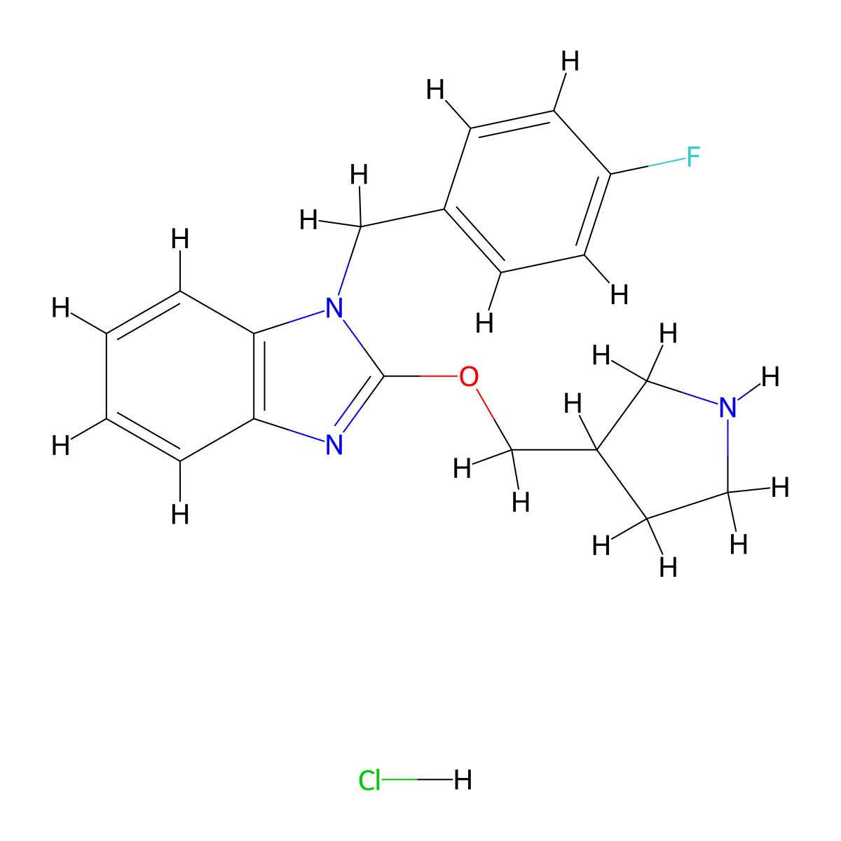 1-(4-Fluorobenzyl)-2-(pyrrolidin-3-ylmethoxy)-1H-benzo[d]imidazole hydrochloride molecular structure, CAS 1353966-61-6