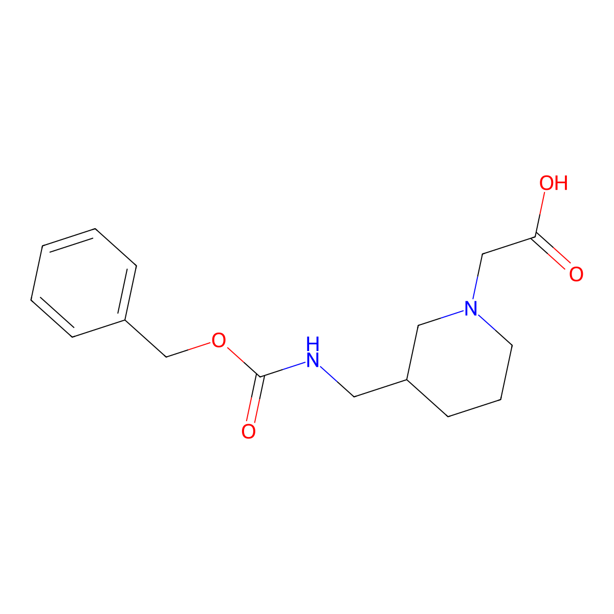 [3-(Benzyloxycarbonylamino-methyl)-piperidin-1-yl]-acetic acid molecular structure, CAS 1353966-86-5