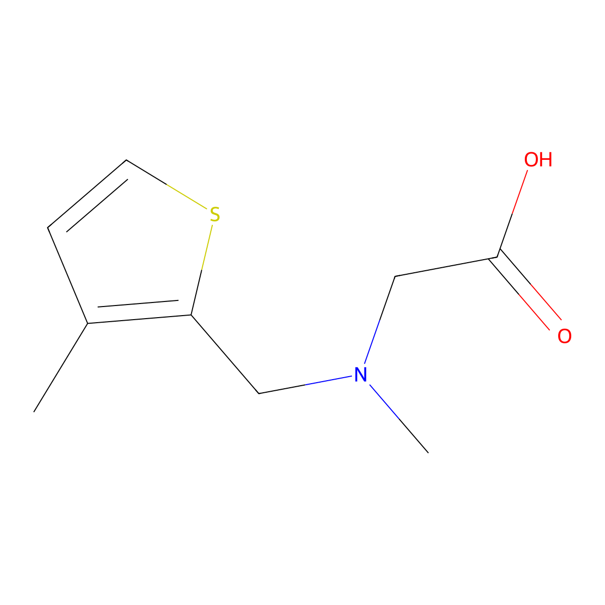 [Methyl-(3-methyl-thiophen-2-ylmethyl)-amino]-acetic acid molecular structure, CAS 1353968-04-3