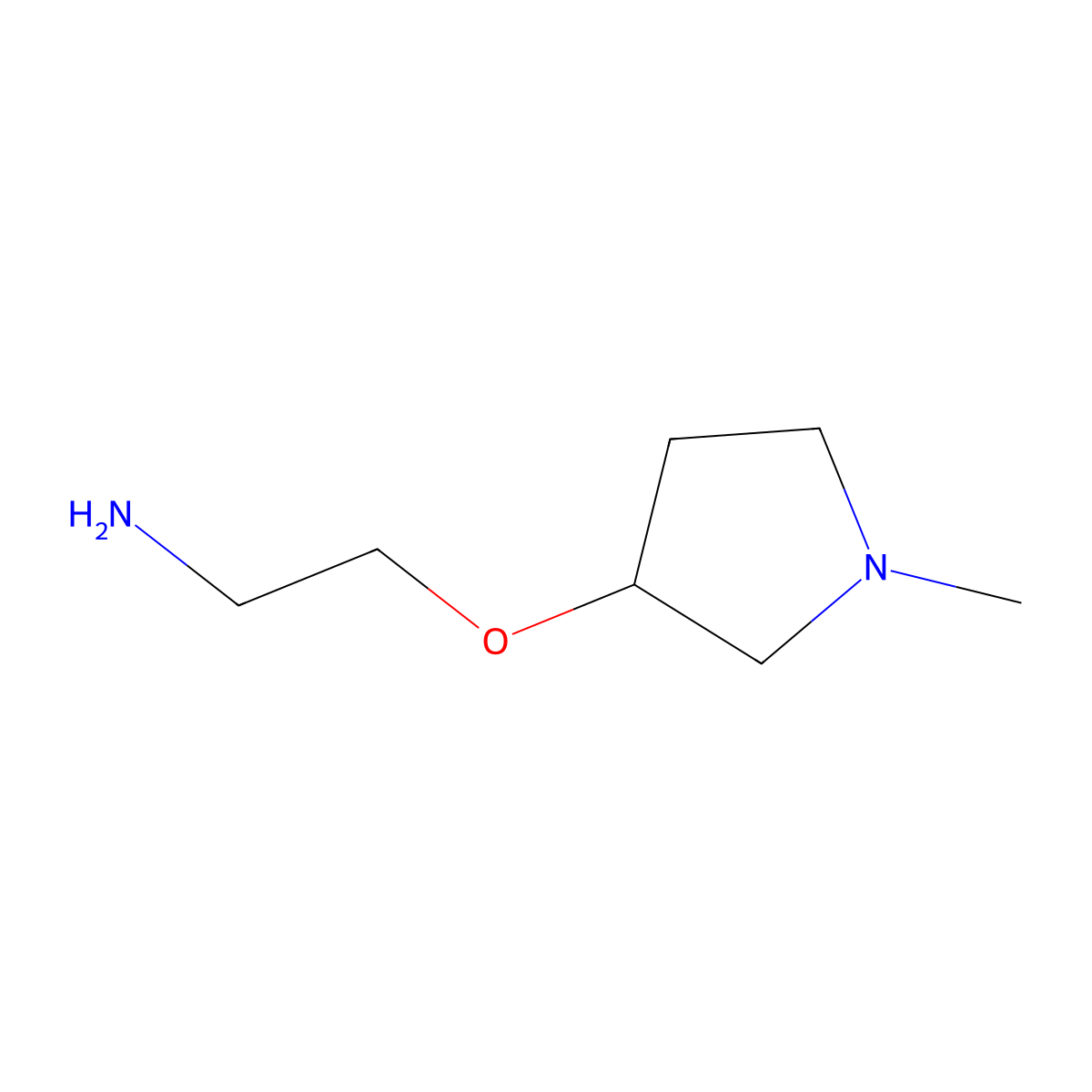 2-(1-Methyl-pyrrolidin-3-yloxy)-ethylamine molecular structure, CAS 1353969-74-0