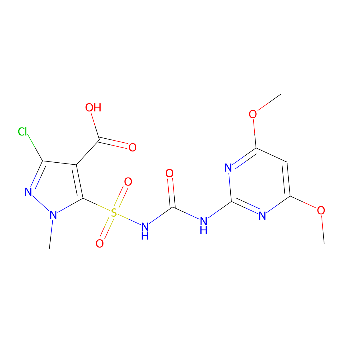 Halosulfuron molecular structure, CAS 135397-30-7