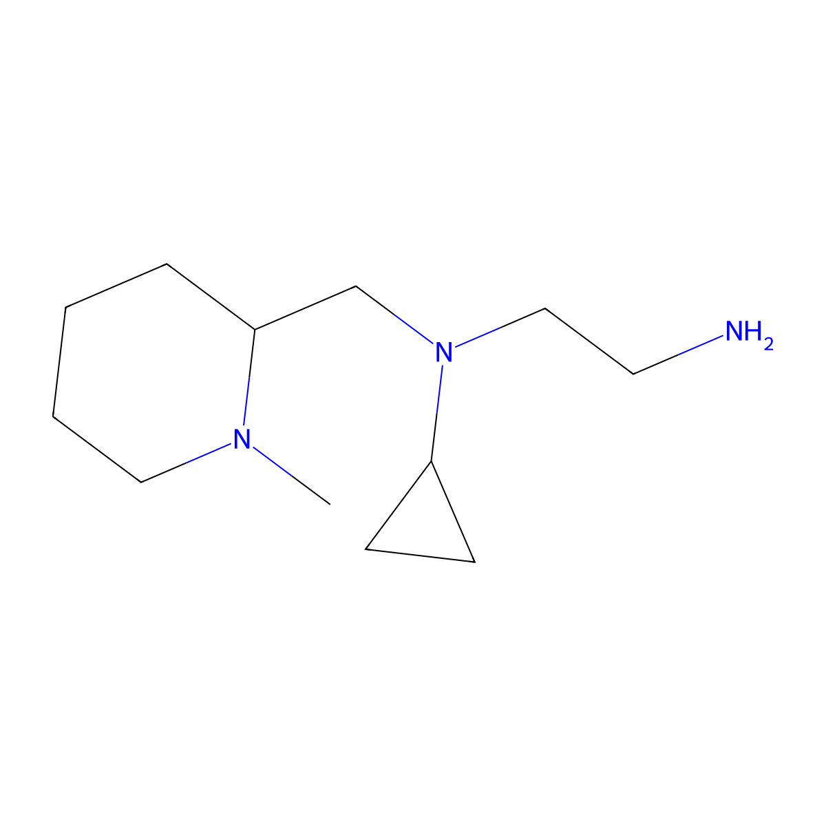 N1-Cyclopropyl-N1-((1-methylpiperidin-2-yl)methyl)ethane-1,2-diamine molecular structure, CAS 1353970-15-6