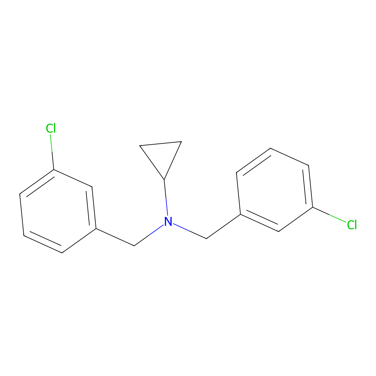 N,N-Bis(3-chlorobenzyl)cyclopropanamine molecular structure, CAS 1353970-82-7