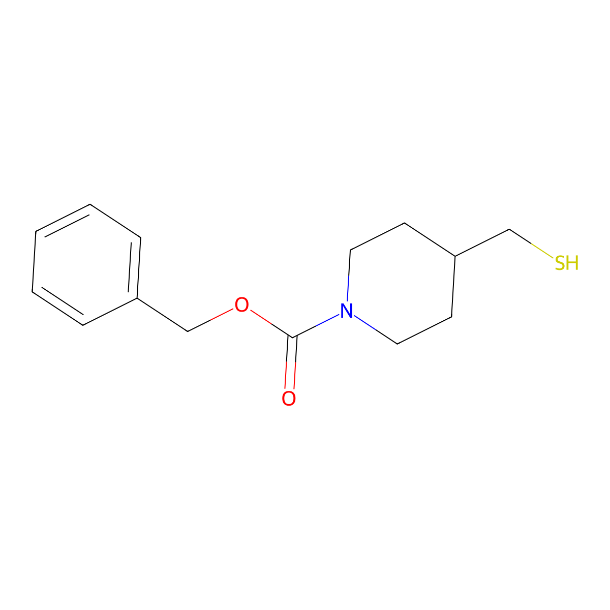 4-Mercaptomethyl-piperidine-1-carboxylic acid benzyl ester molecular structure, CAS 1353970-98-5