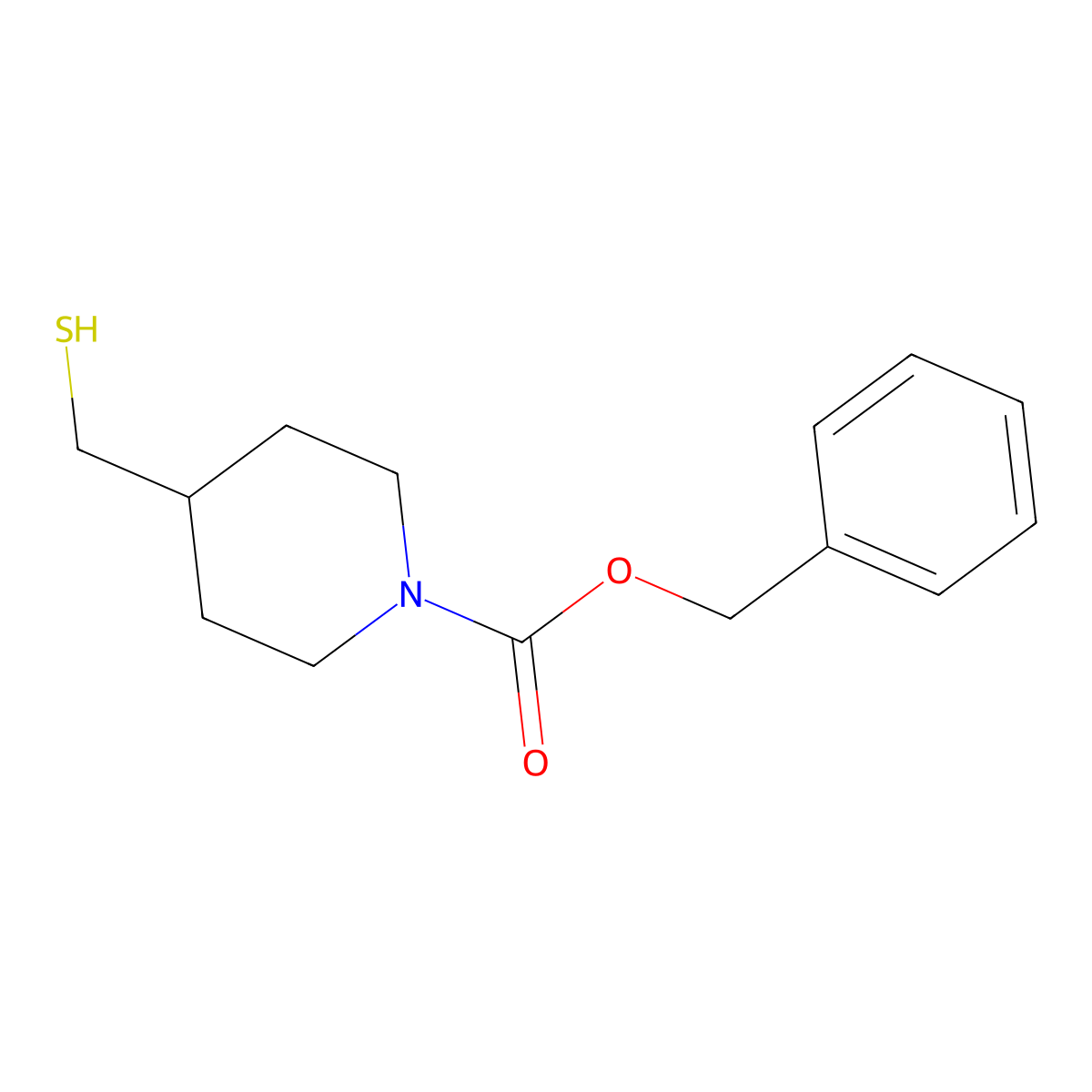 4-Mercaptomethyl-piperidine-1-carboxylic acid benzyl ester molecular structure, CAS 1353970-98-5