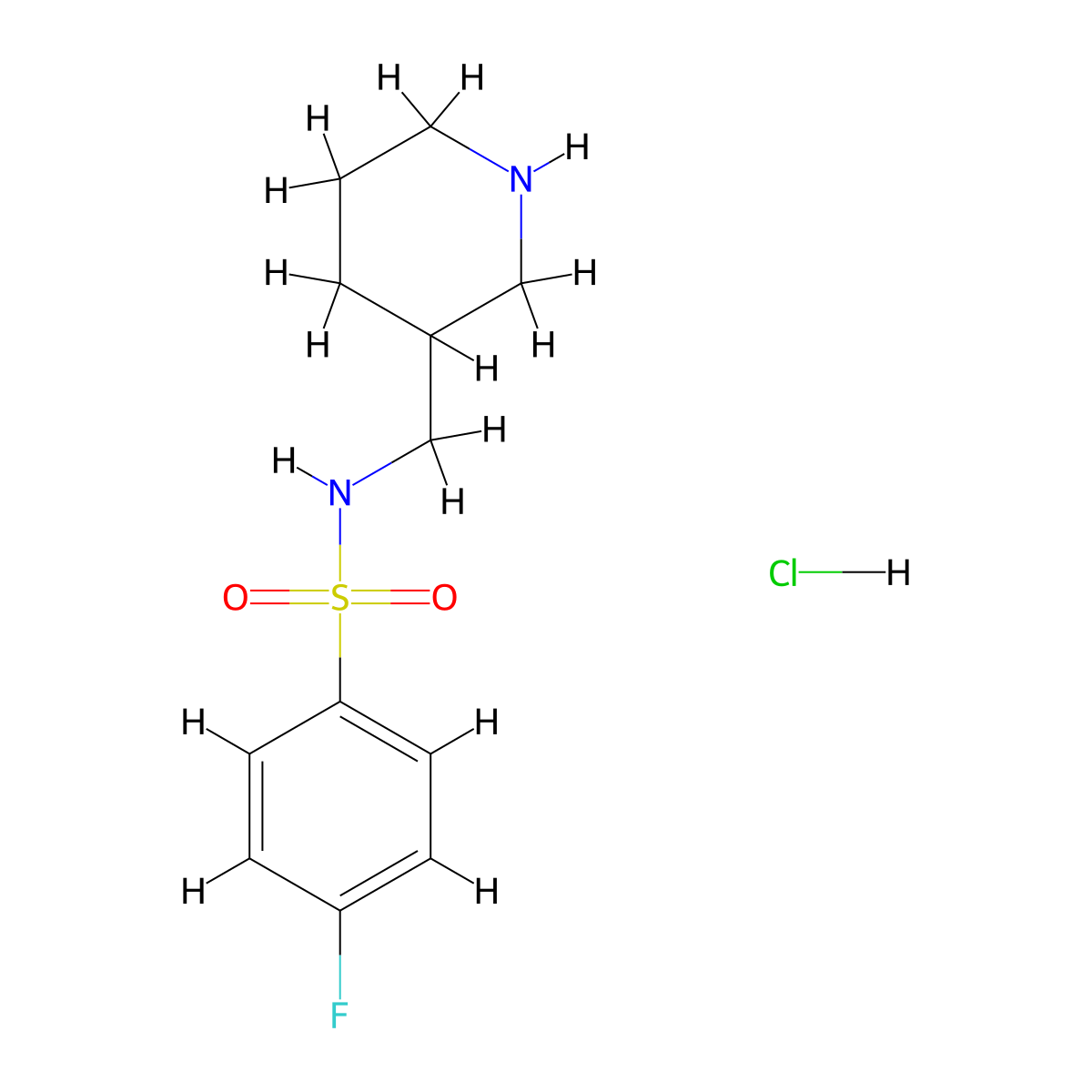 4-Fluoro-N-(piperidin-3-ylmethyl)benzenesulfonamide hydrochloride molecular structure, CAS 1353971-00-2