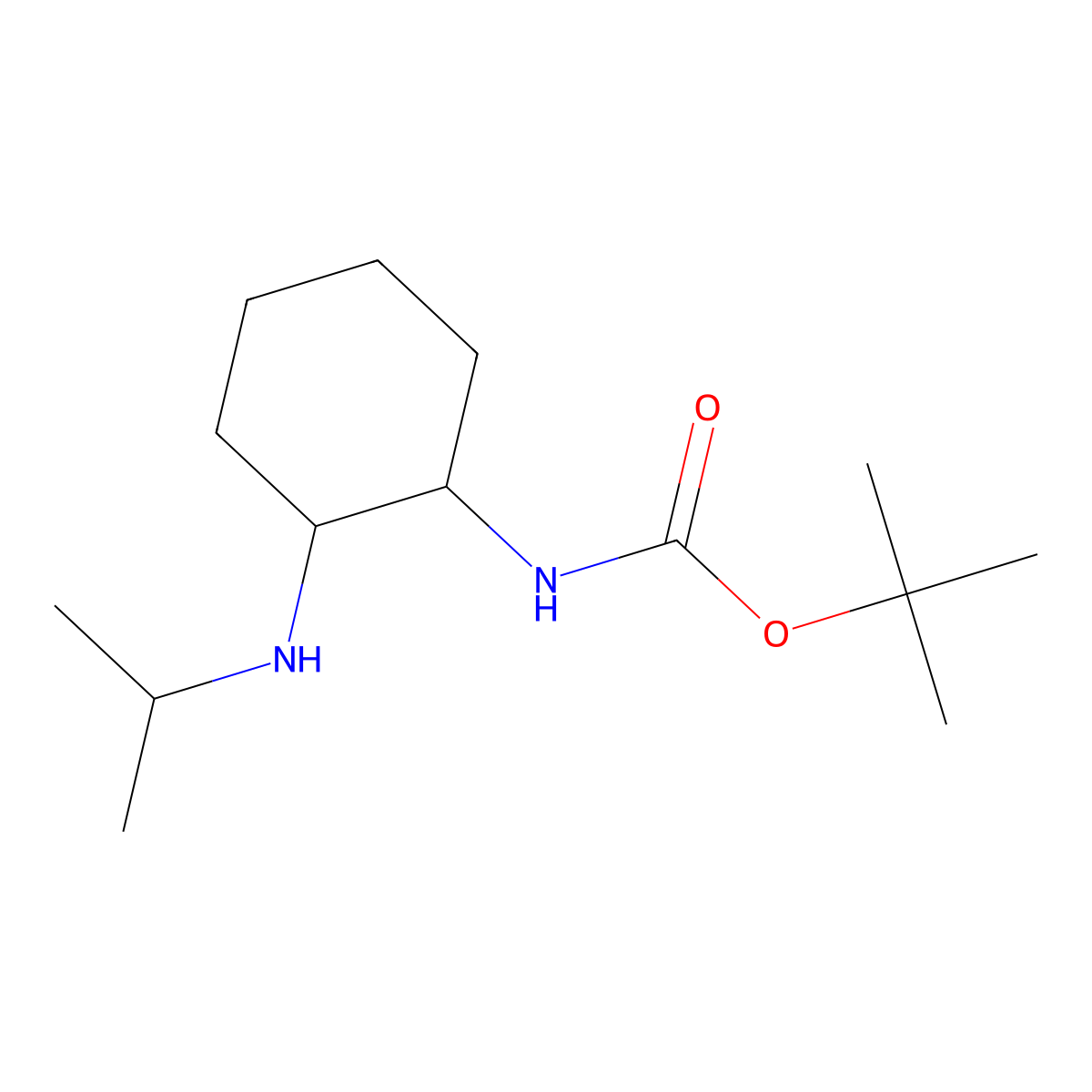 (2-Isopropylamino-cyclohexyl)-carbamic acid tert-butyl ester molecular structure, CAS 1353971-11-5