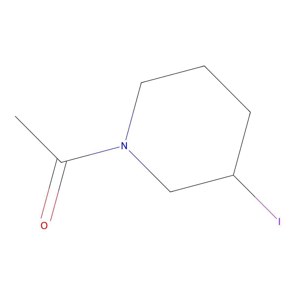 1-(3-Iodopiperidin-1-yl)ethanone molecular structure, CAS 1353971-15-9