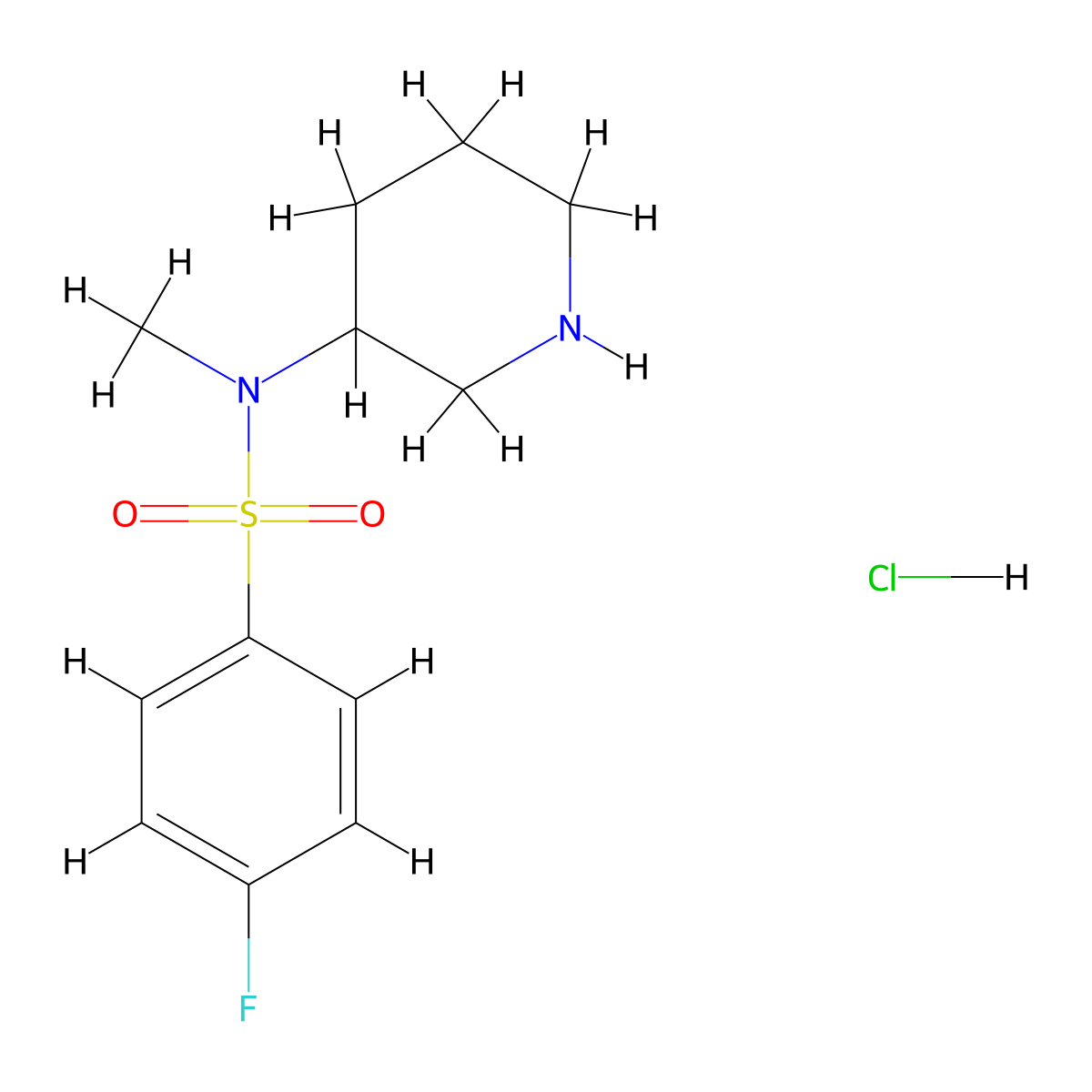 4-Fluoro-N-methyl-N-(piperidin-3-yl)benzenesulfonamide hydrochloride molecular structure, CAS 1353971-21-7