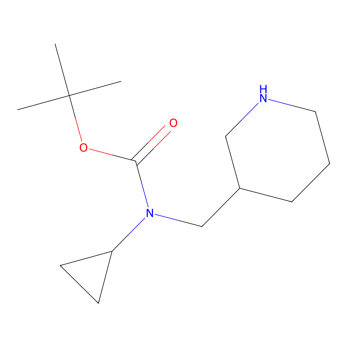 tert-Butyl cyclopropyl(piperidin-3-ylmethyl)carbamate molecular structure, CAS 1353971-51-3