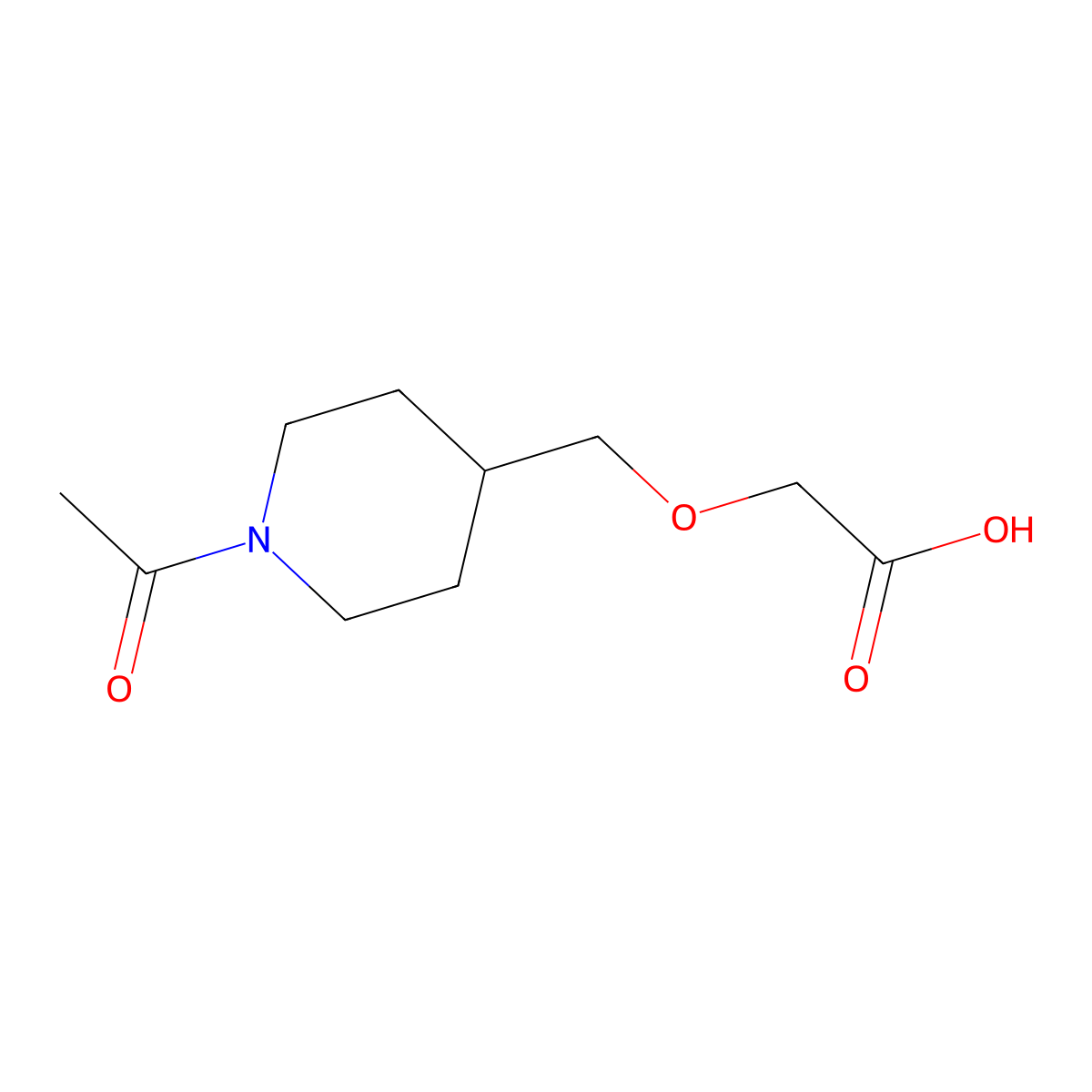 (1-Acetyl-piperidin-4-ylmethoxy)-acetic acid molecular structure, CAS 1353971-54-6